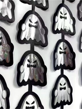Halloween Ghost Garland String - Silver & Black Home Party Decor
